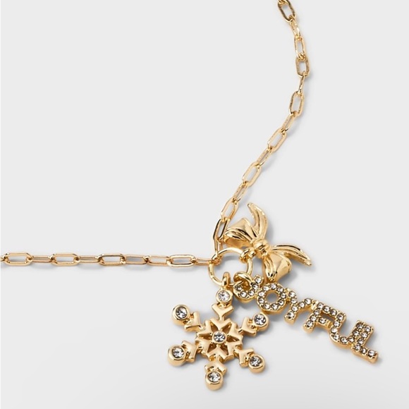 SUGARFIX by BaubleBar Joy to the World Joyful Merry Christmas Holiday Necklace - Picture 5 of 14